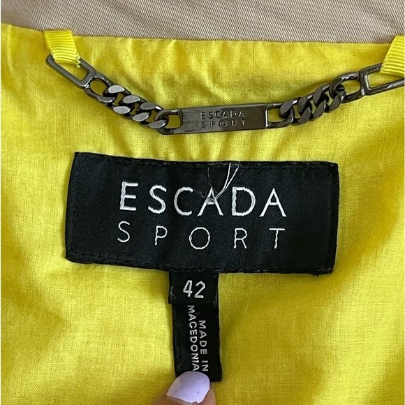 Escada Sport Light Chino Khaki Blazer Jacket Size 42/ Large Classic Career - Picture 11 of 16